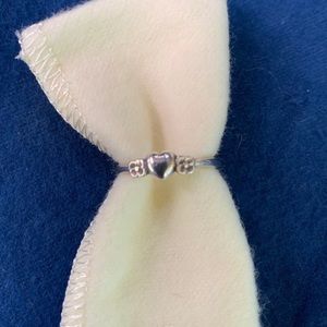 James Avery Heart with Two Flowers Ring Size 5